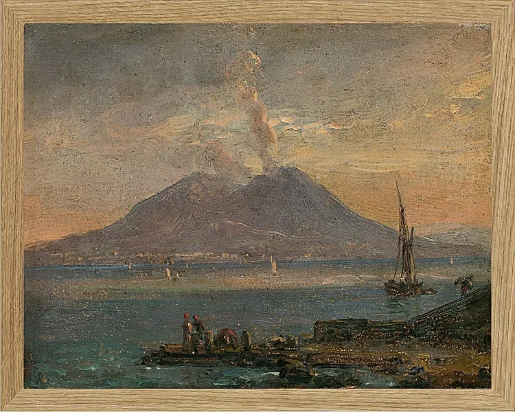Johan Christian Dahl – Vesuv von Posillipo aus gesehen 1847 | Giclée Kunstdruck gerahmt
