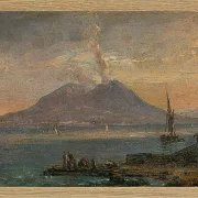 Johan Christian Dahl – Vesuv von Posillipo aus gesehen 1847 | Giclée Kunstdruck gerahmt