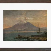 Johan Christian Dahl – Vesuv von Posillipo aus gesehen 1847 | Giclée Kunstdruck gerahmt