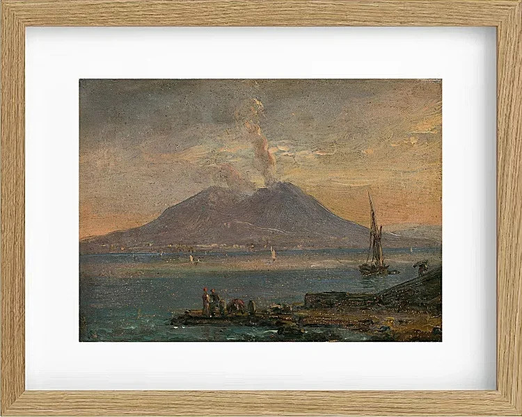 Johan Christian Dahl – Vesuv von Posillipo aus gesehen 1847 | Giclée Kunstdruck gerahmt