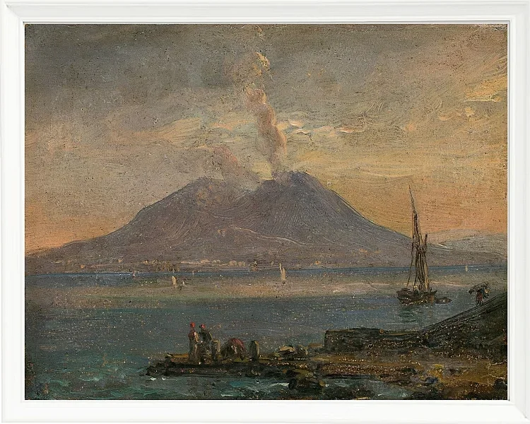 Johan Christian Dahl – Vesuv von Posillipo aus gesehen 1847 | Giclée Kunstdruck gerahmt