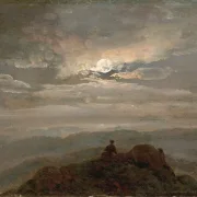 Johan Christian Dahl | Vandrer på en bjergtop - 1823 | Indrammet kunsttryk | Romantic | formida