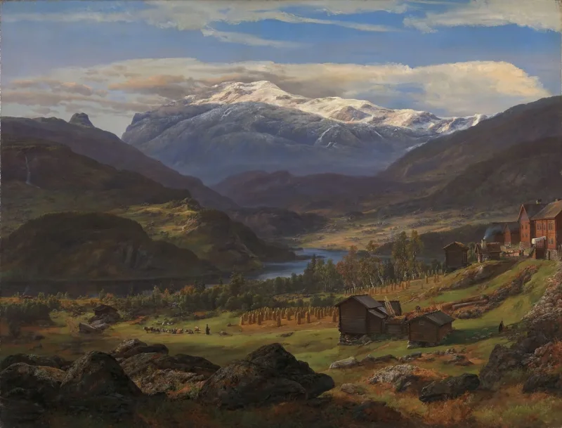 Johan Christian Dahl – Von Hjelle in Valdres 1851 | Giclée Kunstdruck gerahmt