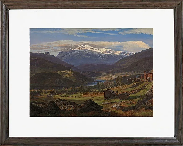 Johan Christian Dahl – Von Hjelle in Valdres 1851 | Giclée Kunstdruck gerahmt
