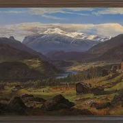 Johan Christian Dahl – Von Hjelle in Valdres 1851 | Giclée Kunstdruck gerahmt