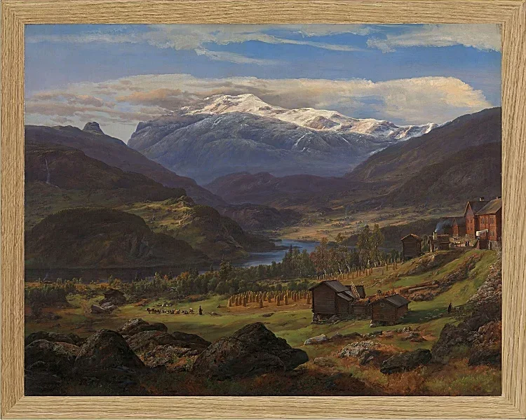 Johan Christian Dahl – Von Hjelle in Valdres 1851 | Giclée Kunstdruck gerahmt