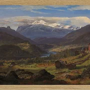 Johan Christian Dahl – Von Hjelle in Valdres 1851 | Giclée Kunstdruck gerahmt