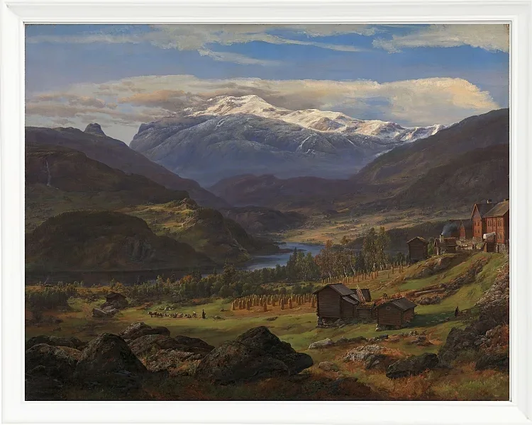 Johan Christian Dahl – Von Hjelle in Valdres 1851 | Giclée Kunstdruck gerahmt