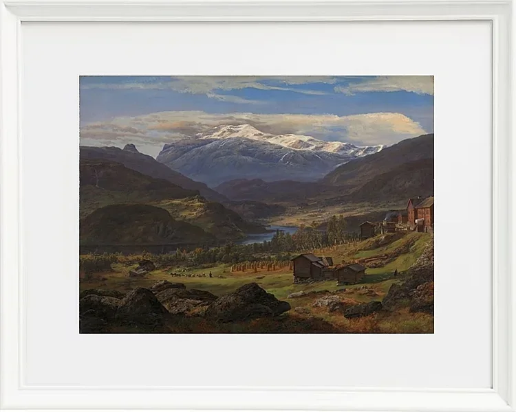 Johan Christian Dahl – Von Hjelle in Valdres 1851 | Giclée Kunstdruck gerahmt