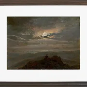Johan Christian Dahl – Wanderer auf einem Berggipfel 1823 | Giclée Kunstdruck gerahmt