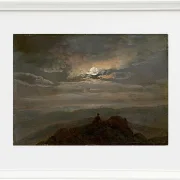 Johan Christian Dahl – Wanderer auf einem Berggipfel 1823 | Giclée Kunstdruck gerahmt