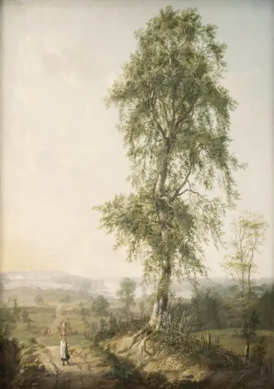 Johan Christian Dahl | Landskab med et stort træ - 1814 | Indrammet kunsttryk | Romantic | formida