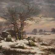 Johan Christian Dahl – Winterlandschaft bei Vordingborg 1827 | Giclée Kunstdruck gerahmt