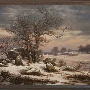 Johan Christian Dahl – Winterlandschaft bei Vordingborg 1827 | Giclée Kunstdruck gerahmt