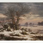 Johan Christian Dahl – Winterlandschaft bei Vordingborg 1827 | Giclée Kunstdruck gerahmt