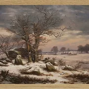 Johan Christian Dahl – Winterlandschaft bei Vordingborg 1827 | Giclée Kunstdruck gerahmt