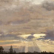 Johan Christian Dahl | Skystudie med solstråler - 1836 | Indrammet kunsttryk | Romantic | formida