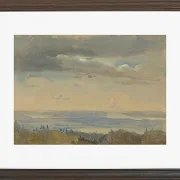 Johan Christian Dahl – Wolkenstudie mit Flusslandschaft 1825 | Giclée Kunstdruck gerahmt