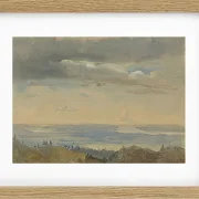 Johan Christian Dahl – Wolkenstudie mit Flusslandschaft 1825 | Giclée Kunstdruck gerahmt