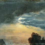 Johan Christian Dahl | Skyer i måneskin - 1849 | Indrammet kunsttryk | Romantic | formida