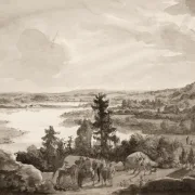 Johan Christian Dahl | Blick auf einen See, Norwegen – 1850 | Gerahmter Kunstdruck | Romantik | formida