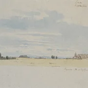 Johan Lundbye – Blick über Felder in Richtung Wald 1847 | Giclée Kunstdruck gerahmt