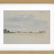 Johan Lundbye – Blick über Felder in Richtung Wald 1847 | Giclée Kunstdruck gerahmt