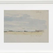 Johan Lundbye – Blick über Felder in Richtung Wald 1847 | Giclée Kunstdruck gerahmt