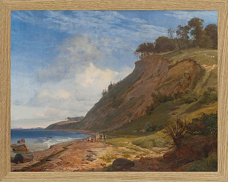 Johan Lundbye – Blick von Kitnæs auf den Roskilde-Fjord 1836 | Giclée Kunstdruck gerahmt