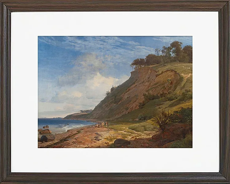 Johan Lundbye – Blick von Kitnæs auf den Roskilde-Fjord 1836 | Giclée Kunstdruck gerahmt