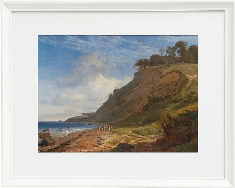Johan Lundbye – Blick von Kitnæs auf den Roskilde-Fjord 1836 | Giclée Kunstdruck gerahmt