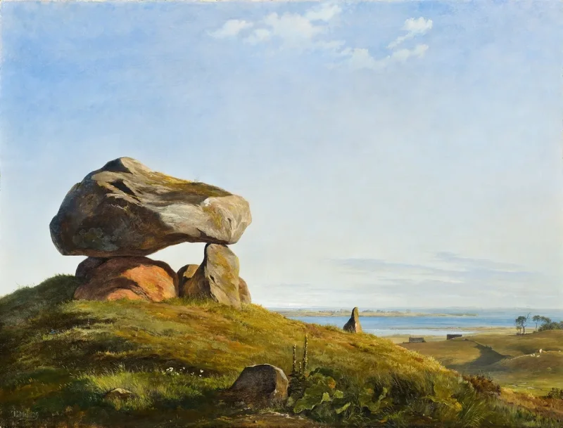 Johan Lundbye – Dolmen bei Raklev, Røsnæs 1839 | Giclée Kunstdruck gerahmt