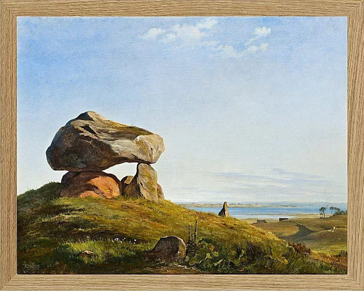 Johan Lundbye – Dolmen bei Raklev, Røsnæs 1839 | Giclée Kunstdruck gerahmt