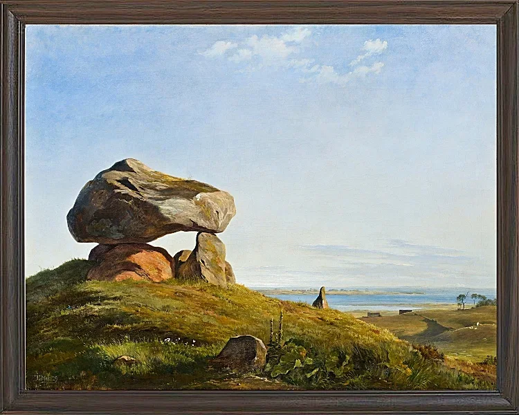 Johan Lundbye – Dolmen bei Raklev, Røsnæs 1839 | Giclée Kunstdruck gerahmt