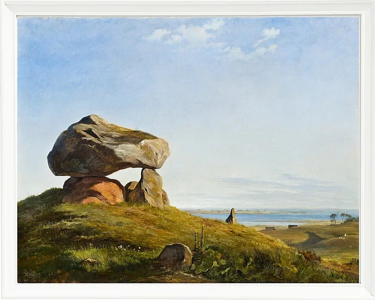 Johan Lundbye – Dolmen bei Raklev, Røsnæs 1839 | Giclée Kunstdruck gerahmt