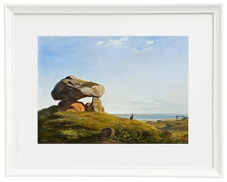 Johan Lundbye – Dolmen bei Raklev, Røsnæs 1839 | Giclée Kunstdruck gerahmt