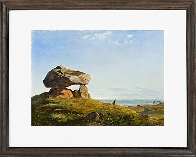Johan Lundbye – Dolmen bei Raklev, Røsnæs 1839 | Giclée Kunstdruck gerahmt