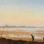 Johan Lundbye – Ein Abend am Arresø See 1837 | Giclée Kunstdruck gerahmt
