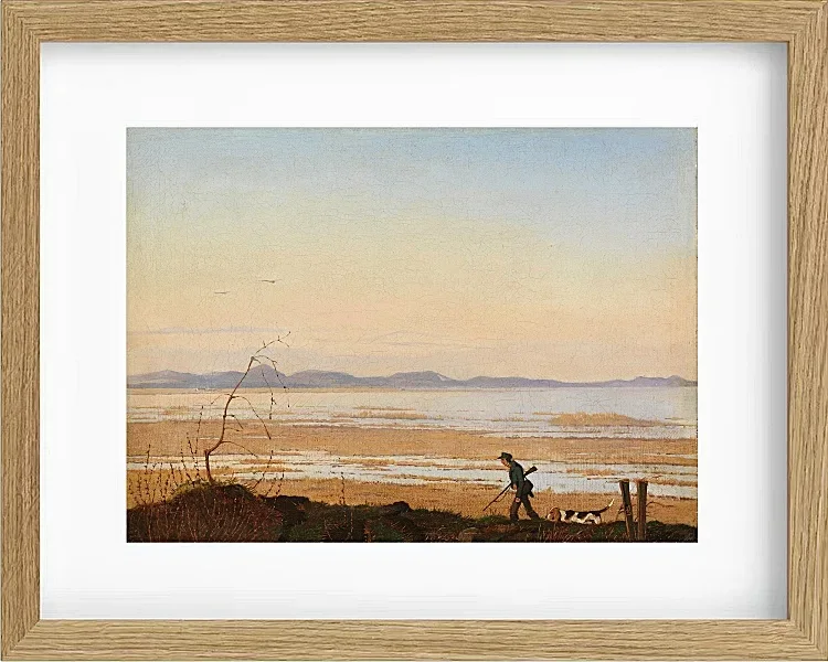 Johan Lundbye – Ein Abend am Arresø See 1837 | Giclée Kunstdruck gerahmt