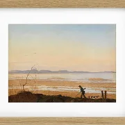 Johan Lundbye – Ein Abend am Arresø See 1837 | Giclée Kunstdruck gerahmt