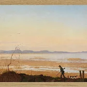 Johan Lundbye – Ein Abend am Arresø See 1837 | Giclée Kunstdruck gerahmt