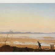 Johan Lundbye – Ein Abend am Arresø See 1837 | Giclée Kunstdruck gerahmt