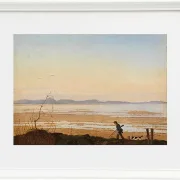 Johan Lundbye – Ein Abend am Arresø See 1837 | Giclée Kunstdruck gerahmt