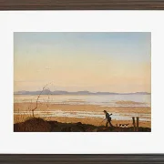 Johan Lundbye – Ein Abend am Arresø See 1837 | Giclée Kunstdruck gerahmt