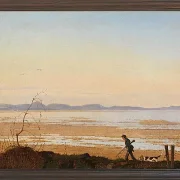 Johan Lundbye – Ein Abend am Arresø See 1837 | Giclée Kunstdruck gerahmt