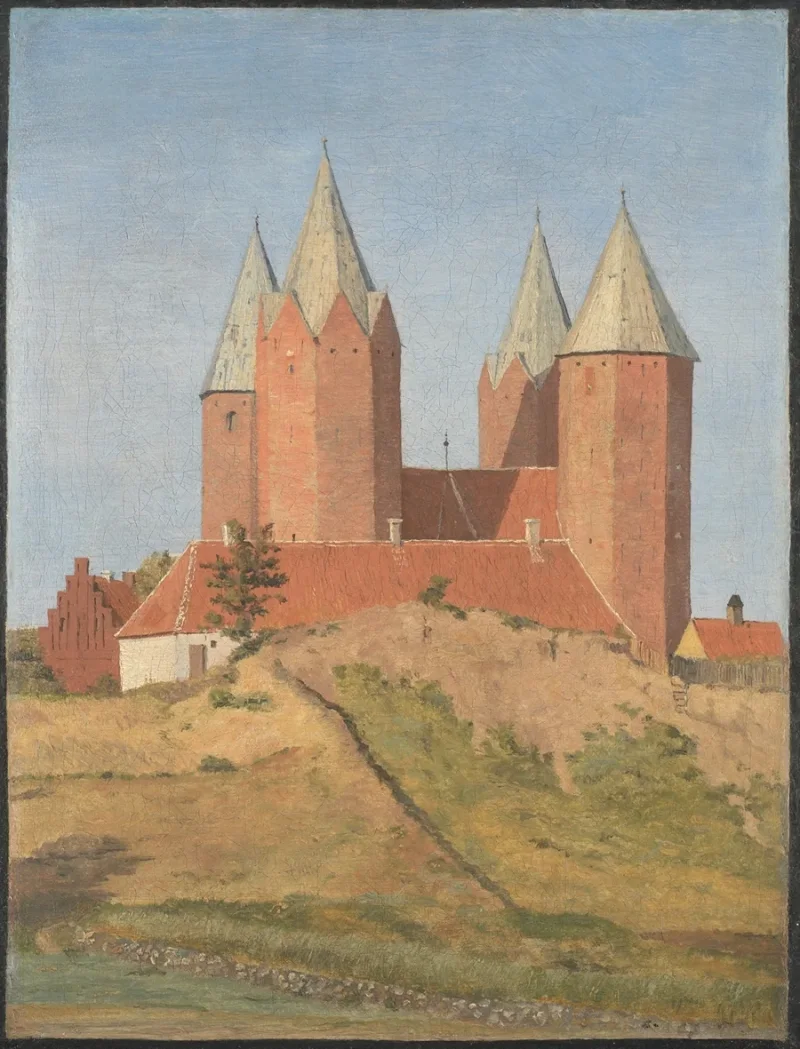 Johan Lundbye – Kalundborg Kirche 1837 | Giclée Kunstdruck gerahmt