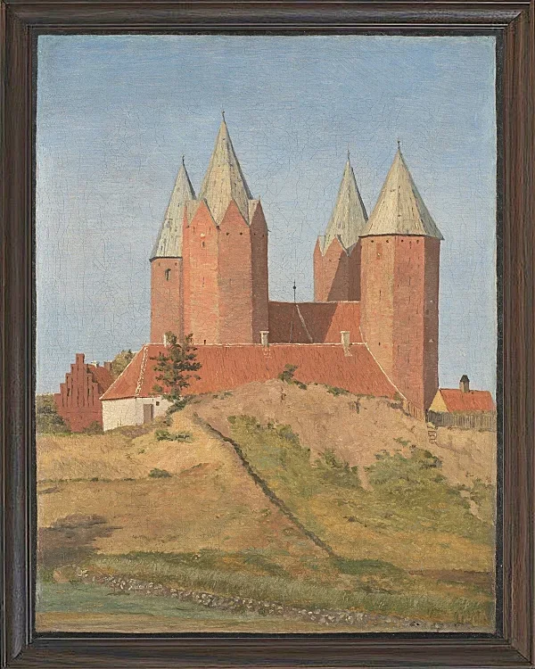 Johan Lundbye – Kalundborg Kirche 1837 | Giclée Kunstdruck gerahmt
