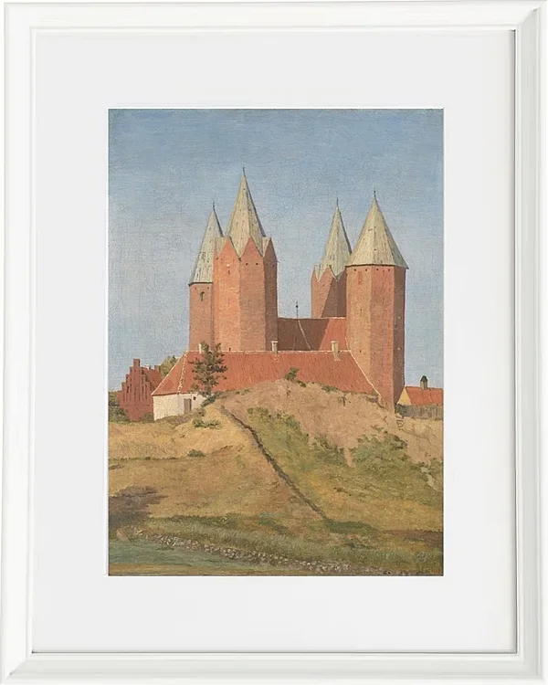 Johan Lundbye – Kalundborg Kirche 1837 | Giclée Kunstdruck gerahmt
