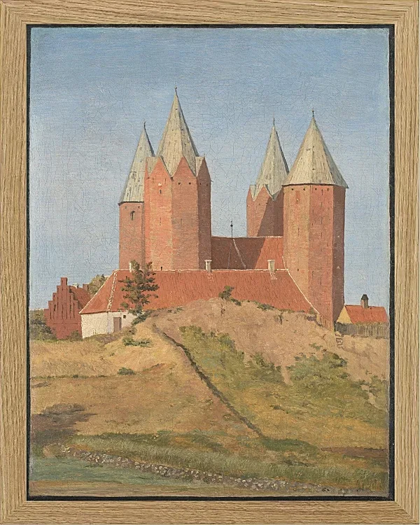 Johan Lundbye – Kalundborg Kirche 1837 | Giclée Kunstdruck gerahmt