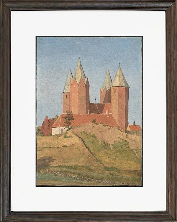 Johan Lundbye – Kalundborg Kirche 1837 | Giclée Kunstdruck gerahmt